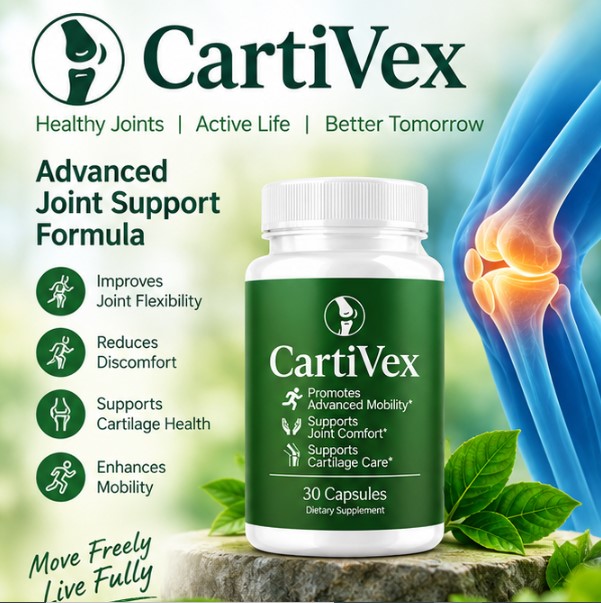 CartiVex advanced joint support formula bottle with botanical background